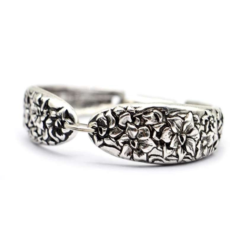 

10pcs Unique Spoon Bracelet Flower Magnet Brangle Antique Silver Handmade Spoon Jewelry For Her BT22