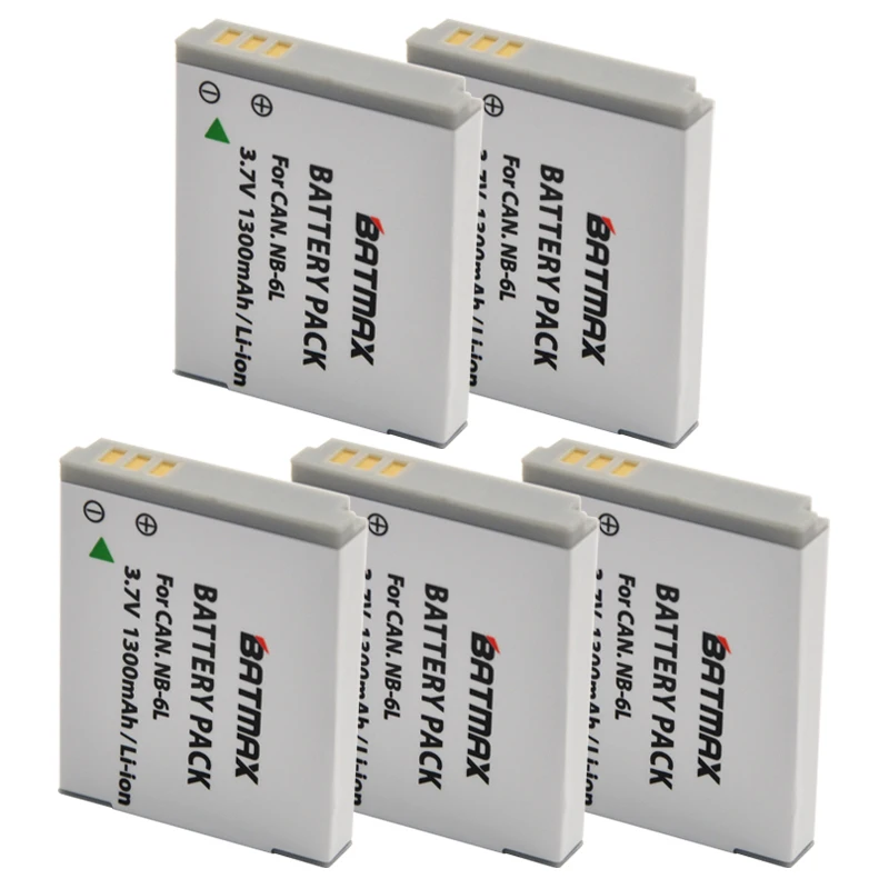 5pcs Nb6l Nb6lh 1300mah Liion Battery For Canon Powershot Sx520 Hs