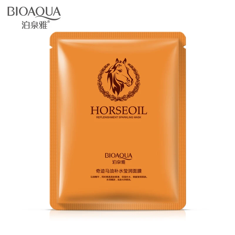 

Horse Oil Sheet Face Mask Moisturizing Oil Control Tightening Anti-aging Anti-wrinkle Cleansing Blackhead Shrink Pores Face Care
