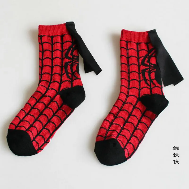 ホット販売子供スーパーマンプリントソックス黒バットマン靴下子供スパイダーマン靴下chaussetteランファンmeias Kkt134 Chaussette Enfants Socks Childrenspiderman Socks Aliexpress