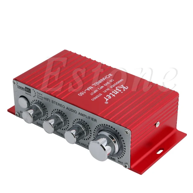 MA-180 DC12V 2-CH Mini Hi-Fi AMP Stereo USB Car Boat Audio Auto Power Amplifier
