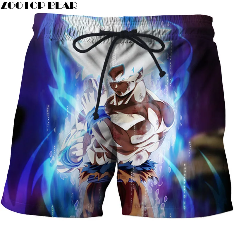 Умений Dragon Ball Для мужчин шорты Фитнес дышащие летние Повседневное пляжные быстросохнущая мужские пляжные шорты 3D принт аниме забавные zootop