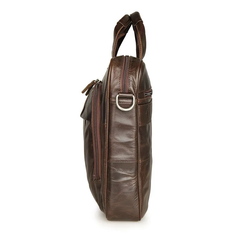 Nesitu Кофе Цвет Винтаж из натуральной кожи Для мужчин Портфели портфель 14 дюймов ноутбук сумка сумки # M7334