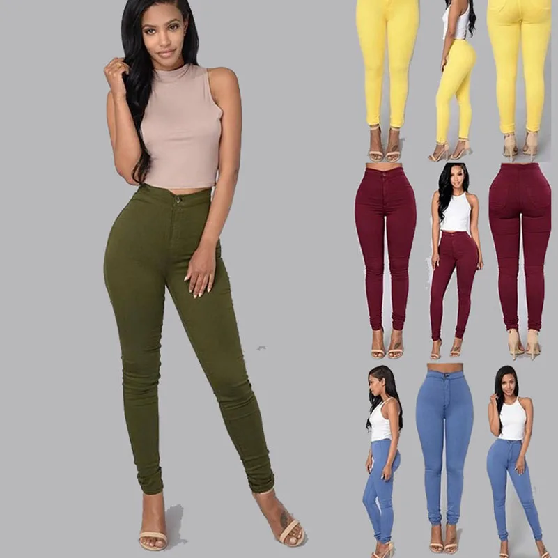 S--XXXLWomen Denim Skinny Jeggings Pants High Waist Stretch Jeans Slim Pencil Trousers Wash Skinny Jeans Woman High Waist Winter