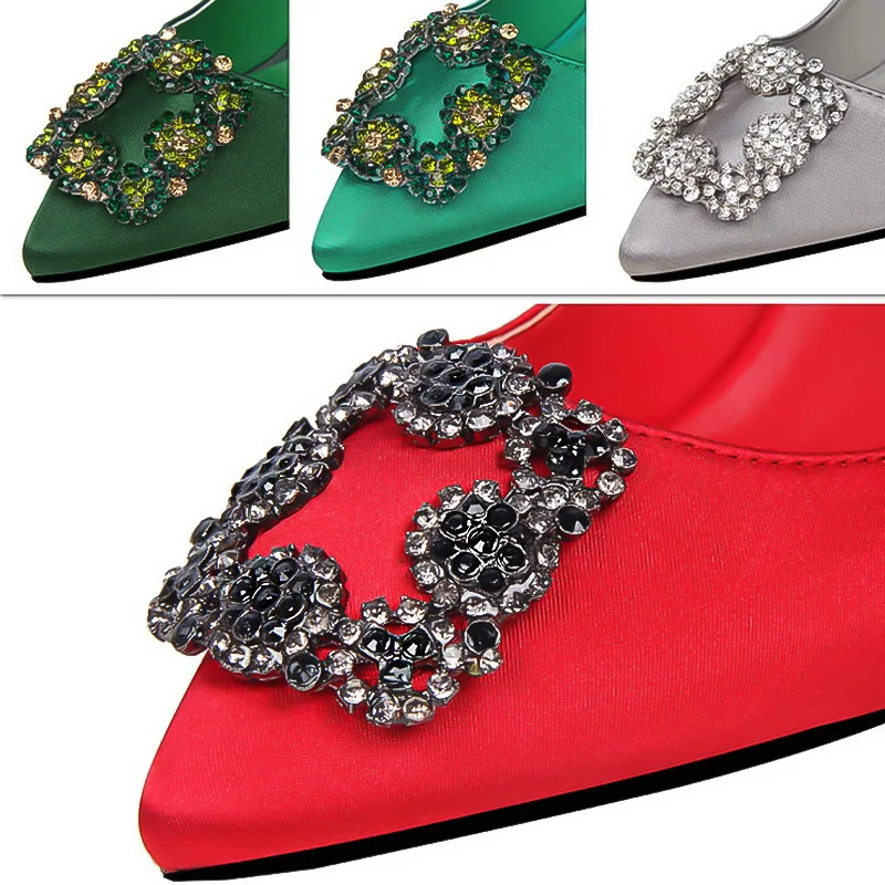 LAKESHI 2019 Rhinestone Silk Women Pumps Elegant High Heels Sexy Women Heel Shoes Pointed Toe Ladies Shoes Extreme Women Pumps LAKESHI 2019 Rhinestone Silk Women Pumps Elegant High Heels Sexy Women Heel Shoes Pointed Toe Ladies Shoes Extreme Women Pumps