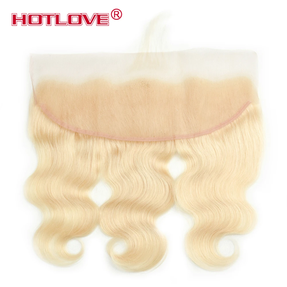 Brazilian Hair Weave Bundles 613 Blonde Bundles with Lace Frontal Closure 13*4 Ear to Ear Body Wave Remy Human Hair HOTLOVE