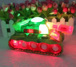 Электронный Пластик звучание освещения игрушечный автомобиль модель Танк Генеральный мобилизации Музыка электрический Tucker детские