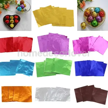 

100pcs Sweets Candy Package Foil Paper Chocolate Lolly Wrappers Gold