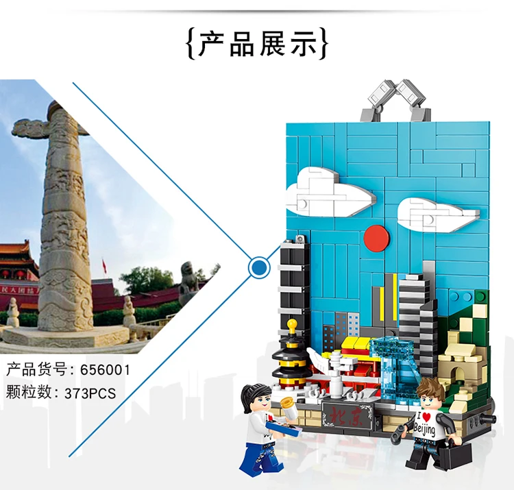 Гуанчжоу Гонконг Пекин Шанхай город миниатюрные совместимые строительные блоки DIY Развивающие Кирпичи Детские игрушки для детей, подарки