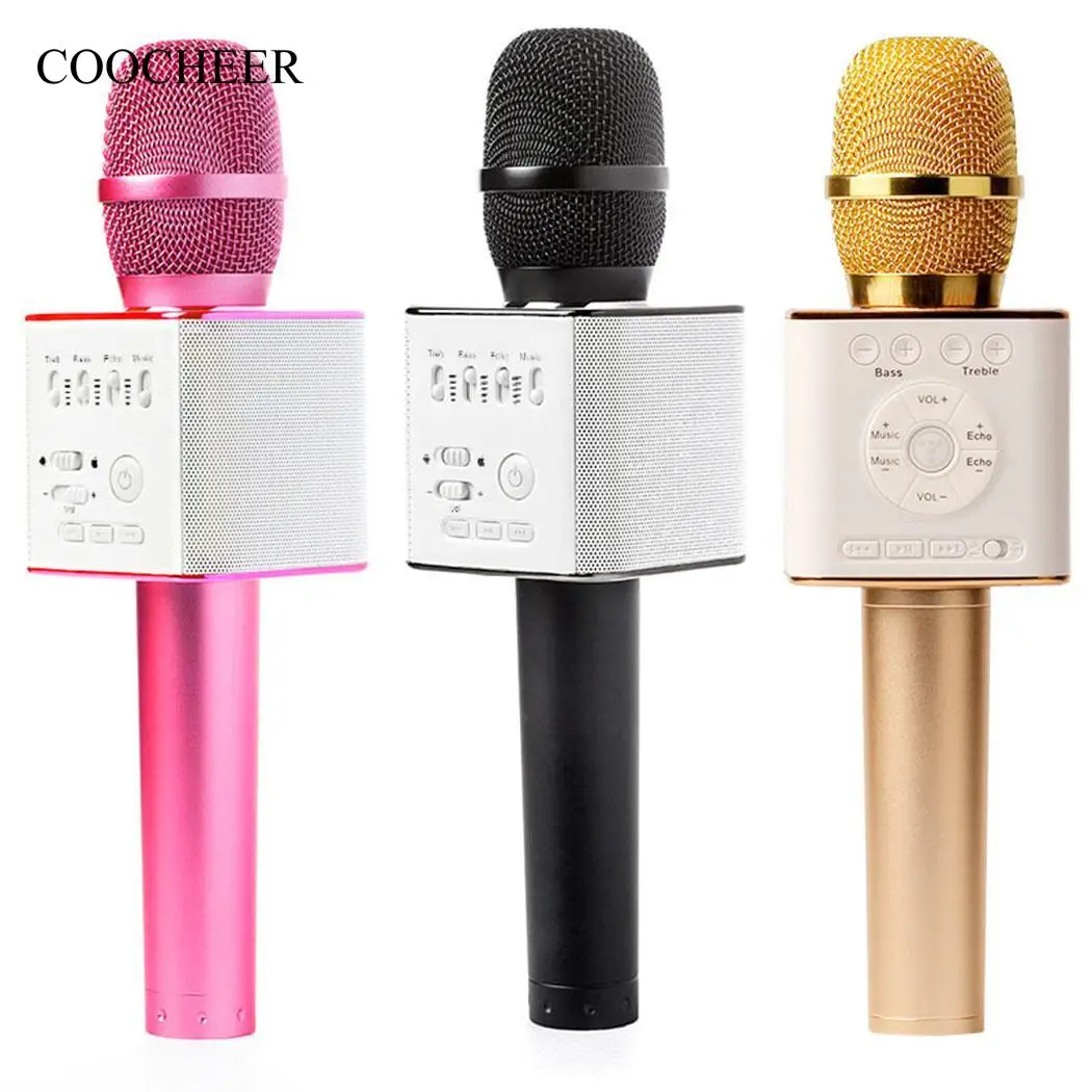 

Handheld Microphone Player Wireless Karaoke Speaker USB Q9 Condenser Magic Karaoke Microphone Mobile Phone Player MIC Speaker Re