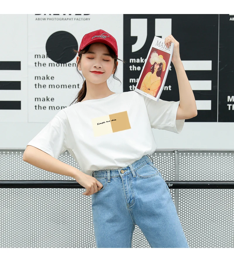 New Women T-shirts Casual Harajuku Letter Printed Tops Tee Summer Female Short Sleeve Cotton Loose Korean Tumblr T Shirt Clothes (6)