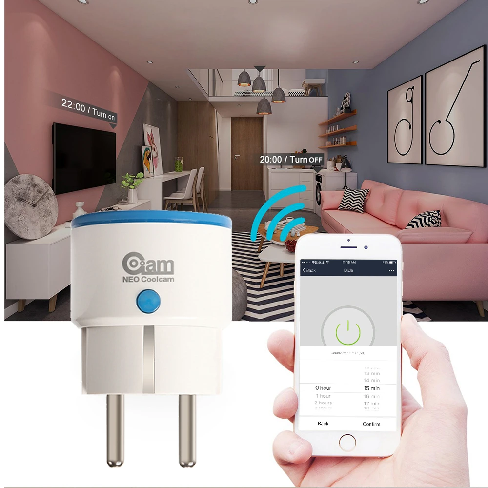 NEO Coolcam Z-WAVE PLUS NAS-WR01ZE EU Smart Power Plug Socket Home Automation Alarm System Home Z Wave 868.4MHz Video Frequency