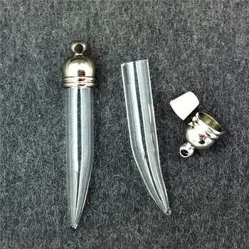 

100pieces 35x5mm tiny pepper glass vial pendant glass pendant glass bottle locket necklace pendant charms jewelry findings
