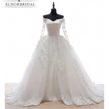 Real Image Detachable Skirt Wedding Dress 2017 Vintage Vestido De Noiva Long Sleeves Handmade Bridal Gowns Free Shipping