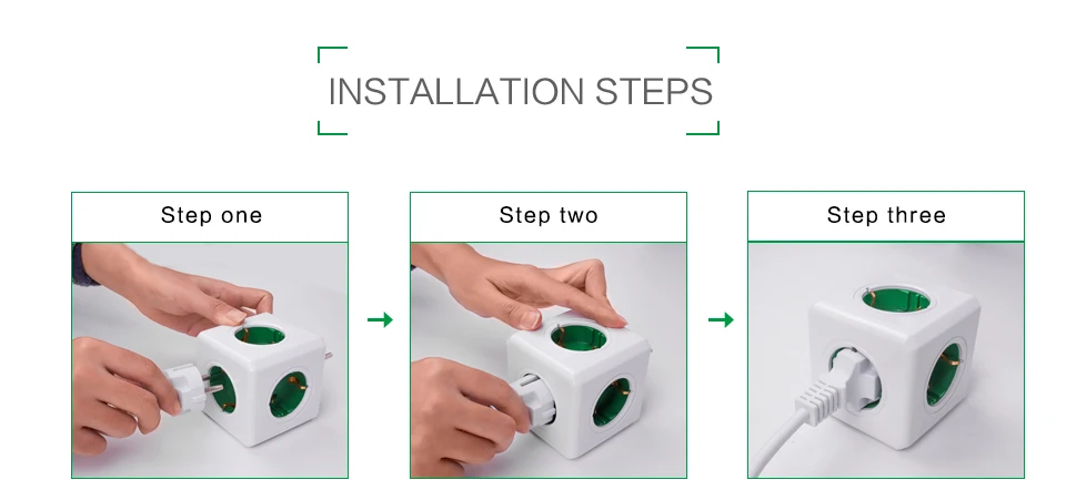 SHIERAK, умный дом, розетка с кубиком питания, штепсельная вилка европейского стандарта, 4 выхода, без USB, креативный Зеленый блок питания, адаптер, мульти переключаемые розетки