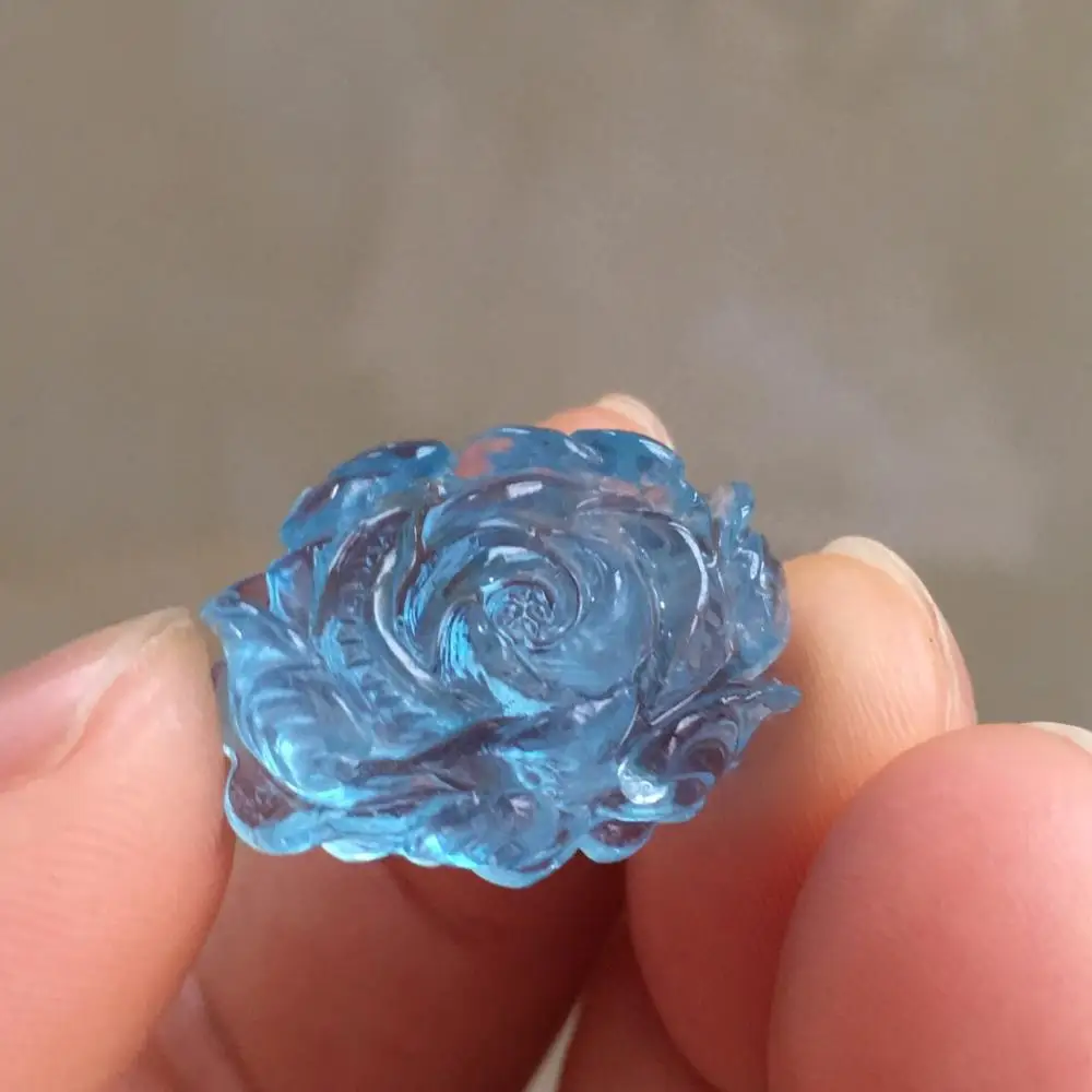 

Aquamarine Pendant 100% Natural Blue Aquamarine Carved 4.42grams Female Women's Gemstones Pendant Necklaces for Jewelry Making