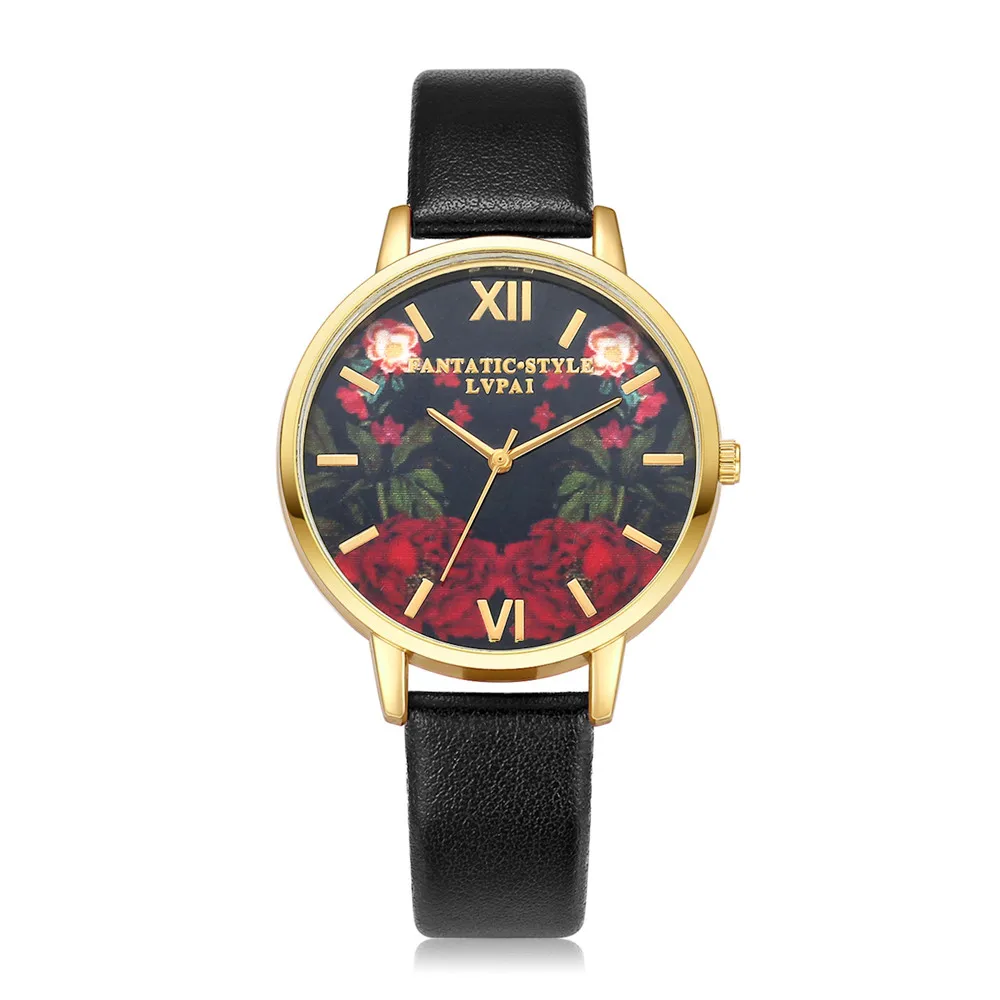 

Women Ladies Watch Flower pattern Symmetrical dial Quartz Wristwatch montres femme dames horloges orologi donna relojes mujer