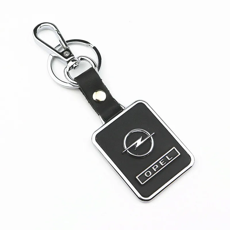 

3D Metal Leather Car Key Ring for Fashion Brand Auto Opel Corsa Insignia Astra Antara Emblem Keychain Car Accessories Key Chain