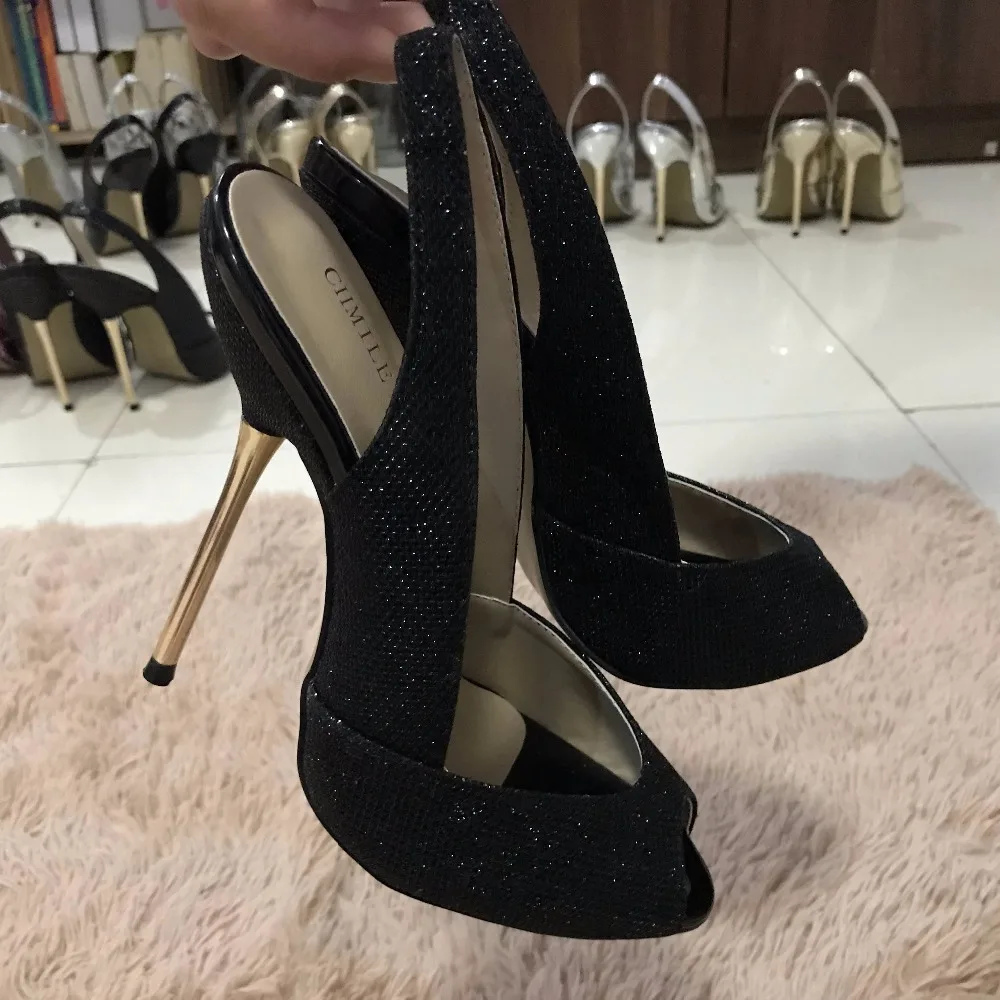 CHMILE CHAU/блестящие пикантные женские туфли-лодочки для вечеринки; женские туфли с открытым носком на высоком каблуке-шпильке; zapatos mujer Tacon; 3845-g5