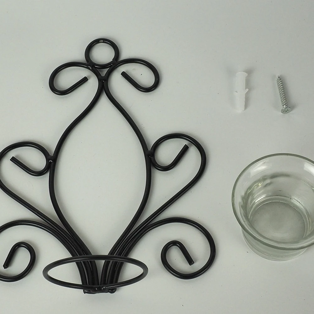 Iron Vertical Wall Hanging Candle Holder Sconce Accents Holds One Pillar Candle Each (Set of Two)Black with Antique Finish Iron Vertical Wall Hanging Candle Holder Sconce Accents Holds One Pillar Candle Each (Set of Two)Black with Antique Finish