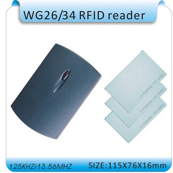 

Free shipping 125Khz Rfid WG26 Reader /contactless reader ID Card Reader WG26/34 EM4100 Card Reader +10pcs card