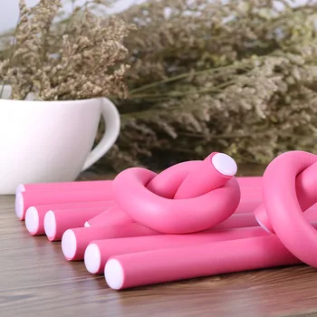 

10pcs Curler Makers 0.6" Spongia Foam Twist Curls DIY Styling Hair Rollers Flexible Curling Rods Hairdressing Tool