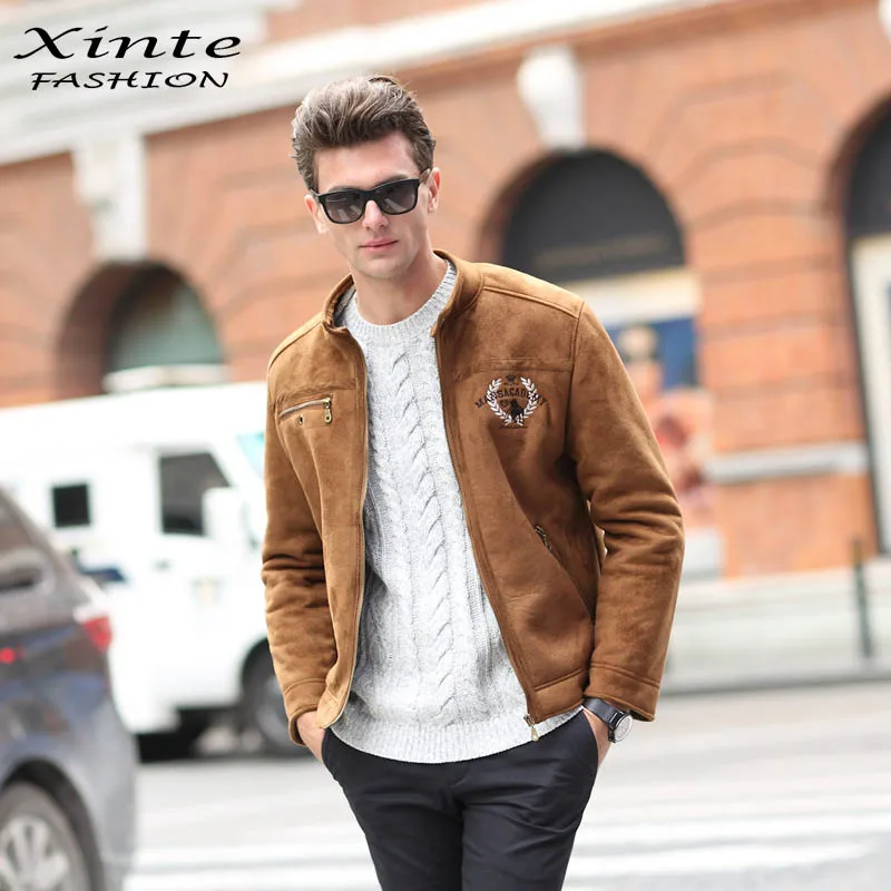 2017 Spring Men Leather Jacket Suede Leather Air Force