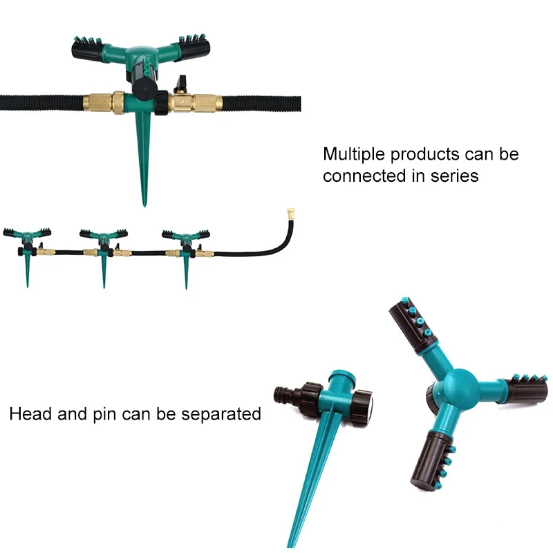 360 градусов регулируемый вращающийся распылитель воды садовый распылитель воды Спайк газон трава для сада Оросительная Система теплица