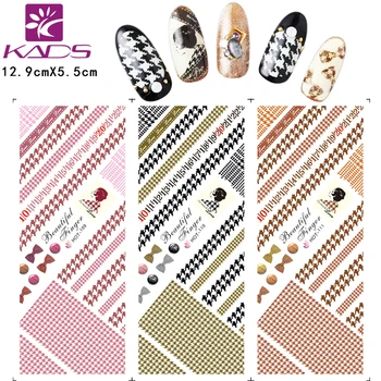 

3sheet/set HOT109-111 Water decal Nail Sticker Houndstooth lace design sticker For nail accessorie