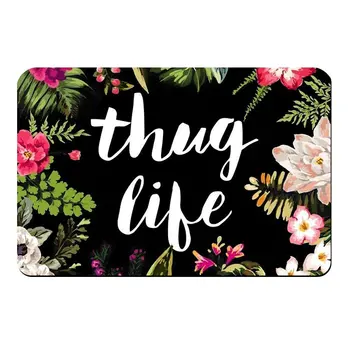 

Thug Life Flowers Doormat Entrance Mat Floor Mat Rug Indoor/Bathroom Mats Rubber Non Slip (23.6"x15.7",L X W)