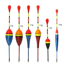 Vissen 6 шт./лот набор поплавков для рыбалки буй поплавок рыболовной светильник ручка поплавок колебаться микс Размеры Цвет плавучий буй для рыбалки