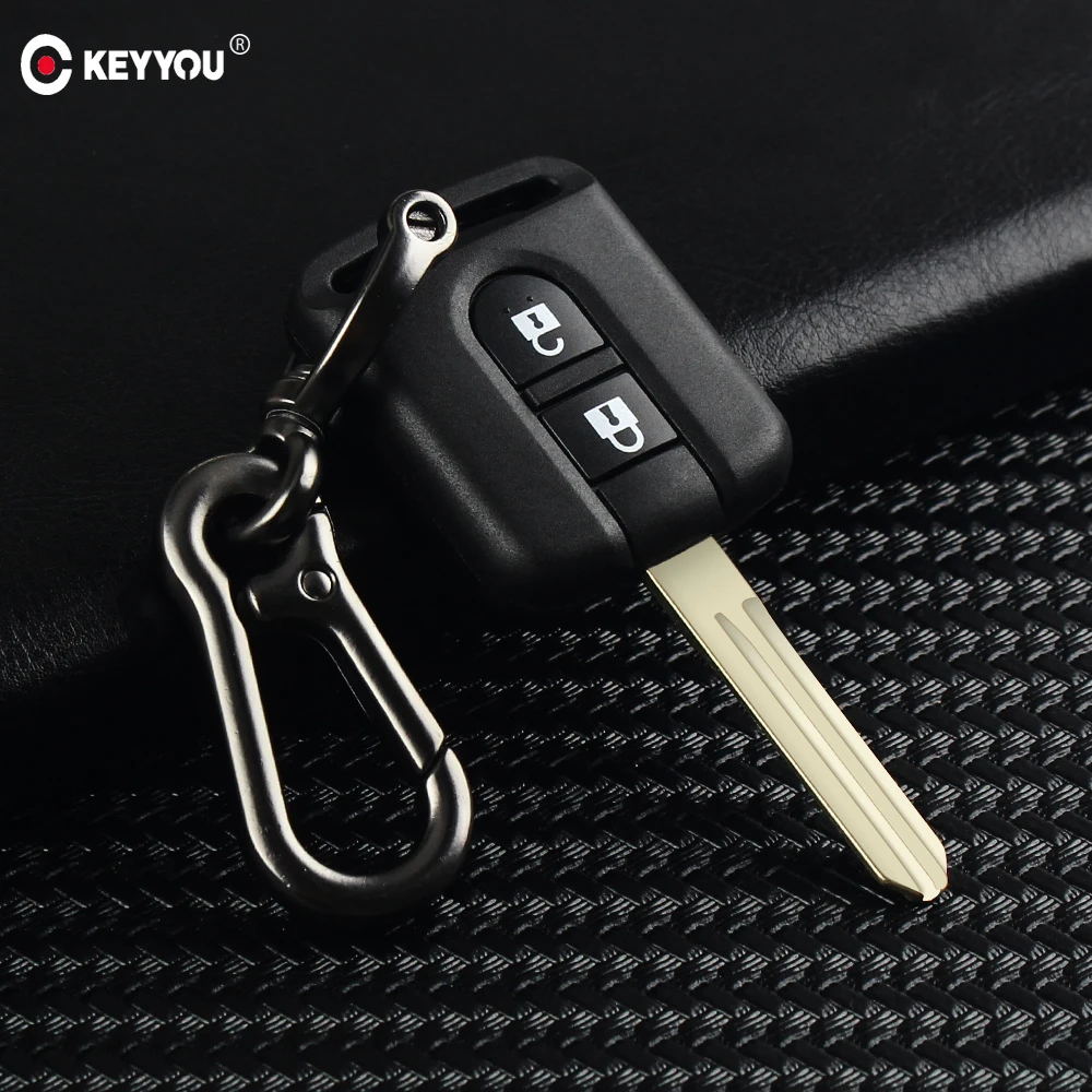 

KEYYOU Remote Key Shell for Nissan Pathfinder Qashqai Micra Navara Almera Note 05-14 Replacement Case Fob 2 Button Car Key