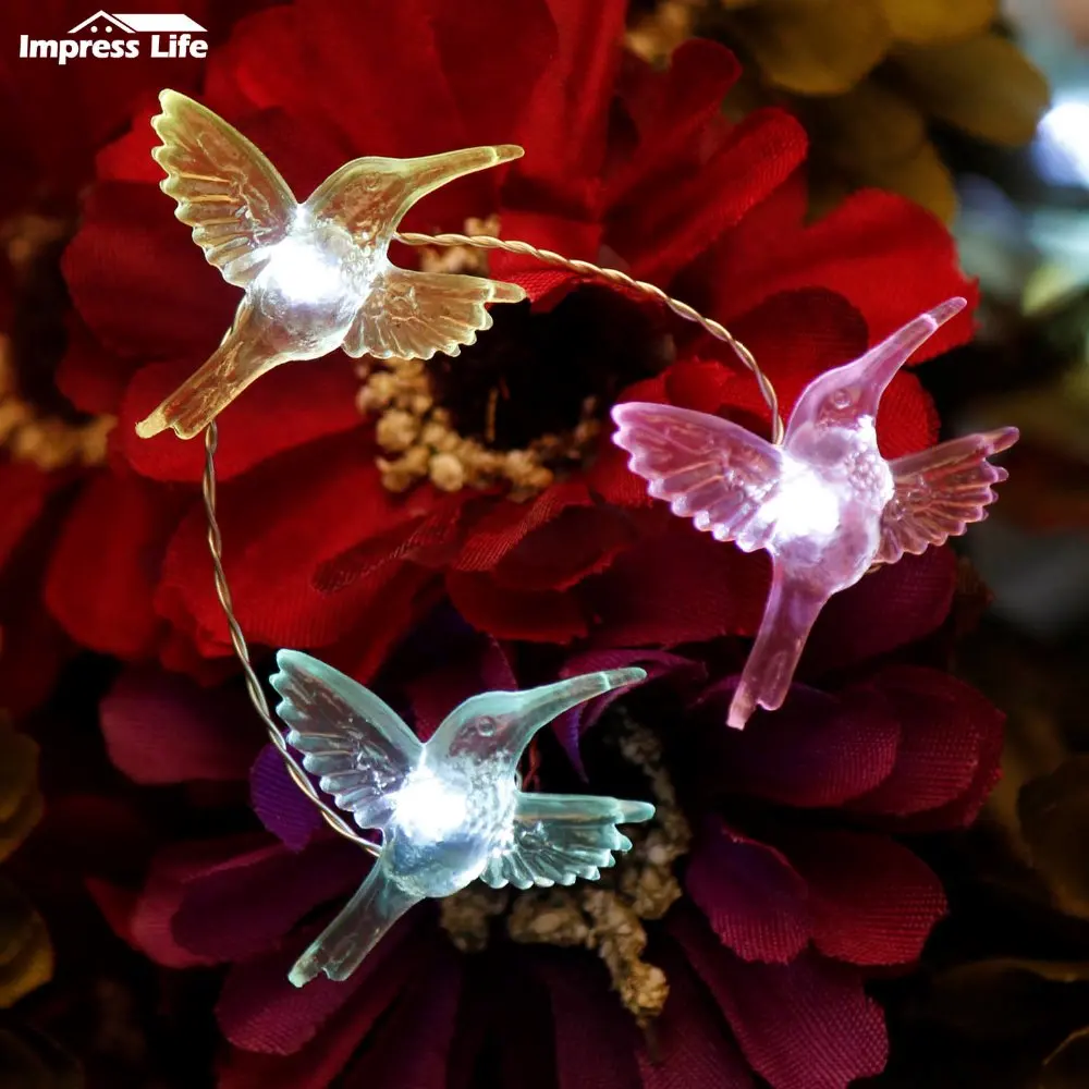 Hummingbirds String Lights 10ft 40 LED Hummer Fairy Decor Lighting Holdiday Spring Festival 