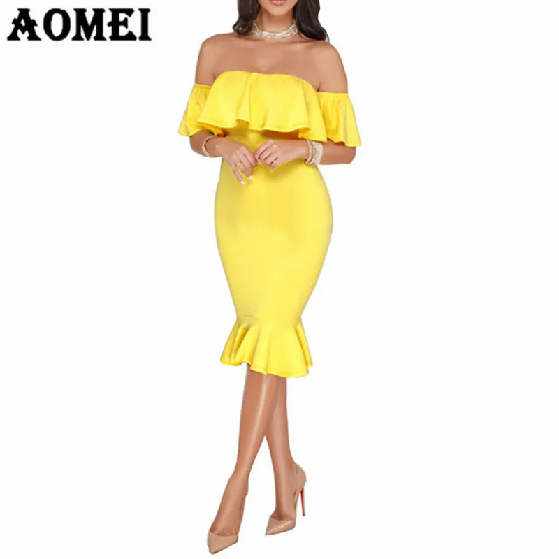 

Summer Women Tube Sheath Dress Off Shoulder Backless Fishtail Sexy Hot Package Hip Party Nightout Evening Tight Clubwear Clothes