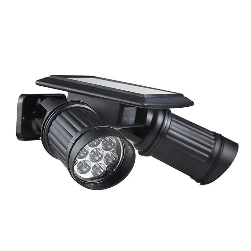 

Outdoor 14LEDs LED Solar Power Lamp PIR Motion Sensor Dual Head Spotlight Adjustable Waterproof Wall Lamp for Yard Garden