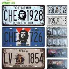 Che Guevara автомобильный металлический номерной знак винтажный домашний декор жестяная вывеска бар паб кафе-гараж декоративные металлические знак Искусство Живопись табличка