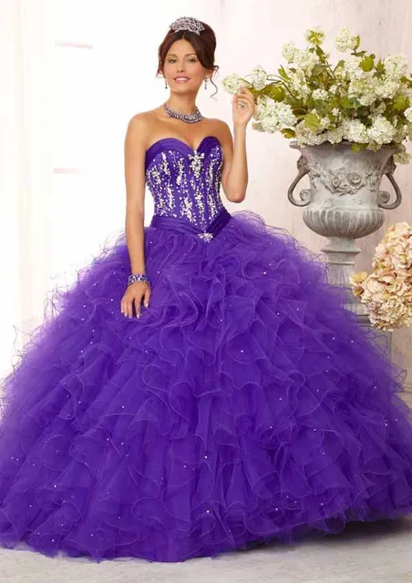 puffy purple dress