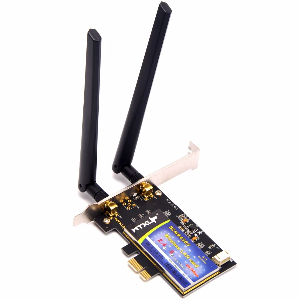 WTXUP для Broadcom BCM94360CS2 1200 Мбит/с 802.11ac PCI-E беспроводной WiFi адаптер WLAN карта Bluetooth 4,0 для MAC Hackintosh Windows