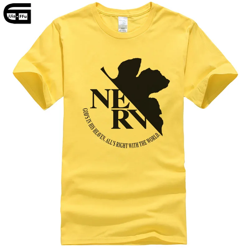 Anime Cartoon EVA Neon Genesis Evangelion NERV cotton Mans clothing Men T Shirt Manga Tshirt casual t-shirt tee T164