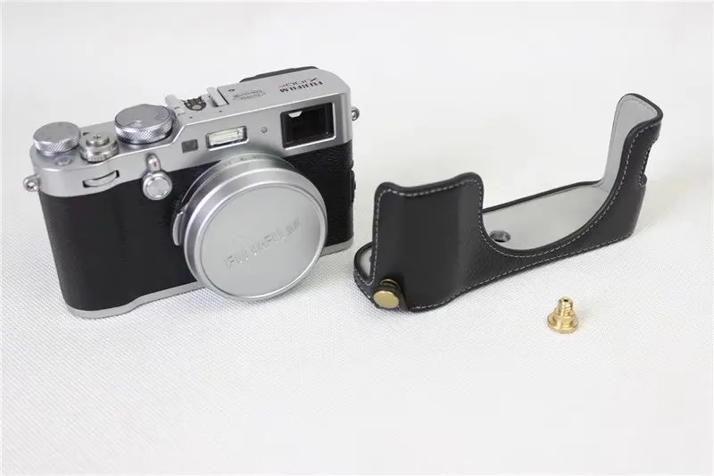 Натуральная кожа камера половина мешок половина тела набор крышка нижний чехол для Fuji Fujifilm X100F камеры