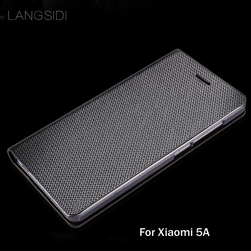 

wangcangli brand genuine leather phone case diamond Pattern clamshell handphone shell For Xiaomi 5A All- handmade