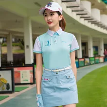 Golf Shirts For Women Summer Turn Down Collar Sport Clothes Breathable Soft Shirt Short Sleeve Quick-Dry Golf Apparel D0697