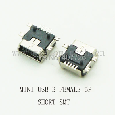 

10PCS Short Type SMD Mini USB Connector Micro USB 5pin B type Female Jack For Mobile Phone Micro USB Jack Connector
