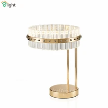 Роскошные Скандинавская люстра K9 с украшением в виде кристаллов Светодиодная настольная лампа с покрытием из розового золота Глянцевая Светодиодная настольная Люстра В Стиле Арт Деко прикроватная лампа для чтения осветительных приборов