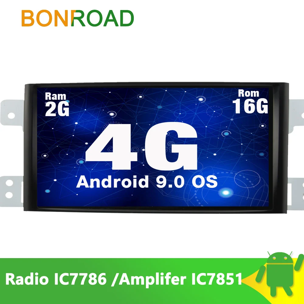 

Bonroad 2 Double Din Car Multimedia Player For Suzuki Grand Vitara 8 inch andriod 9.0 OS Ram2G Rom16G Quad Core Radio Wifi 4G