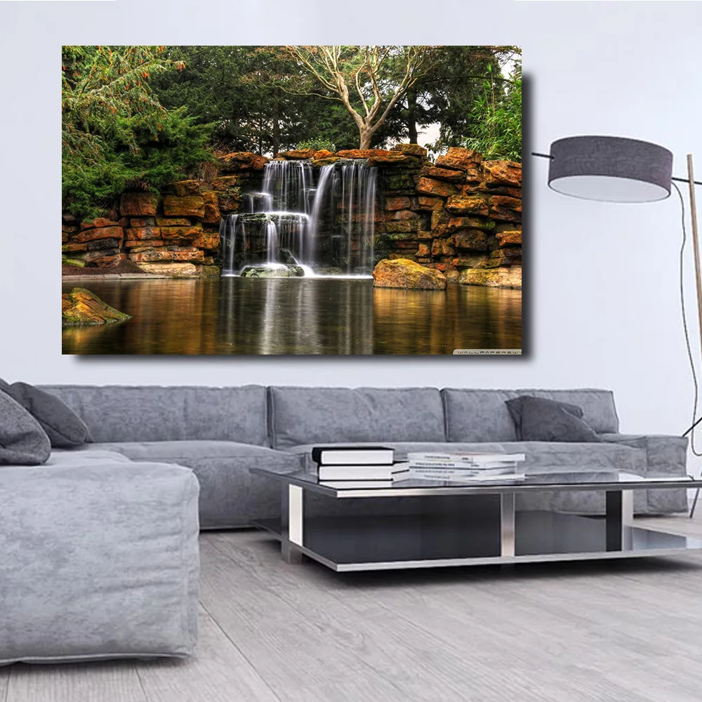

Embelish 1 Pieces Waterfall Landscape Pictures For Living Room HD Print On Canvas Paintings Home Decor Wall Art Posters Artworks