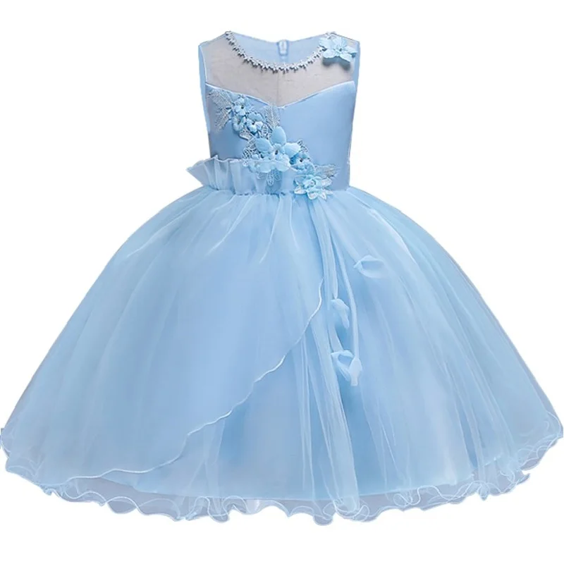 Летние милые платья для принцессы от 3 до 14 лет, красивое детское платье с аппликацией для дня рождения детское праздничное платье