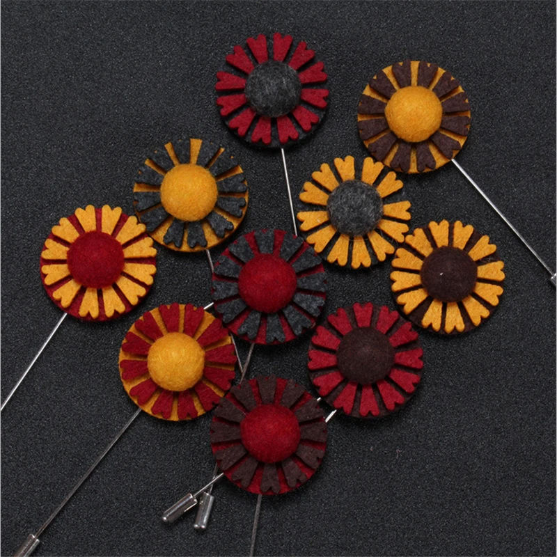 

Fashion Jewelry Brooch 5Pcs/Lot Flower Brooches Wedding Fabric Brooch Pin Men Lapel Pin For Suits