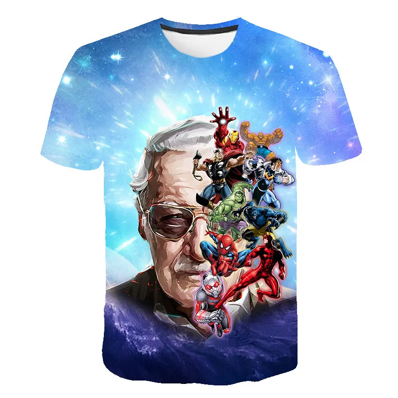 

2019 New Design Stan Lee 3D T-Shirt Superhero Amazing Comic Unisex Printed 3D Print T shirt Men Summer Anime Short Sleeve O-neck