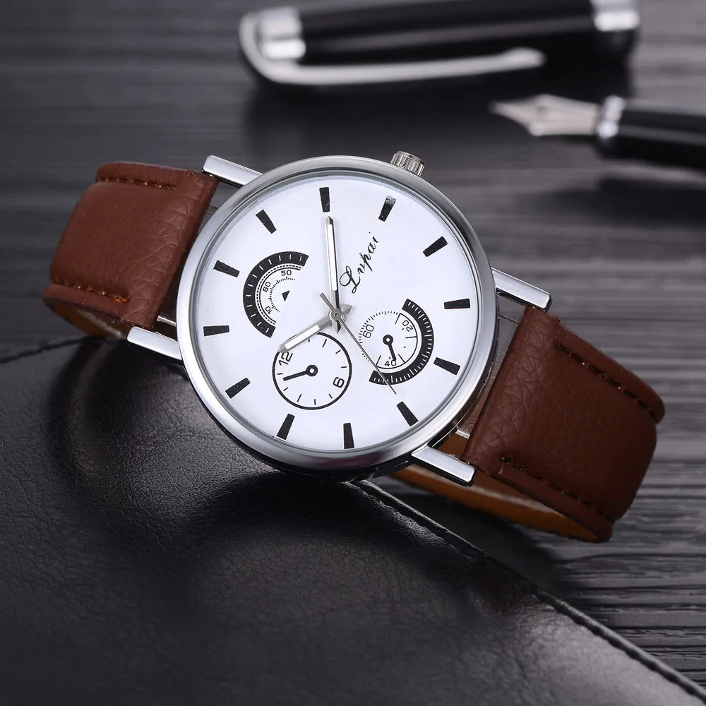 Горячая мужские часы минимализм мужские s часы модные кварцевые шкала наручных часов циферблат часы с простым кожаным ремешком Reloj Hombre50